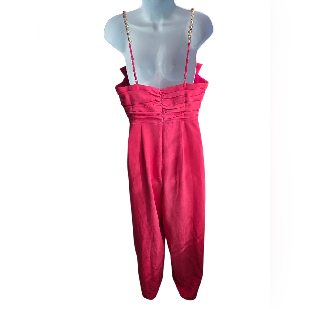 NWT Main Strip Pink Embellished Sleeveless Jumpsuit Size L - Picture 3 of 4